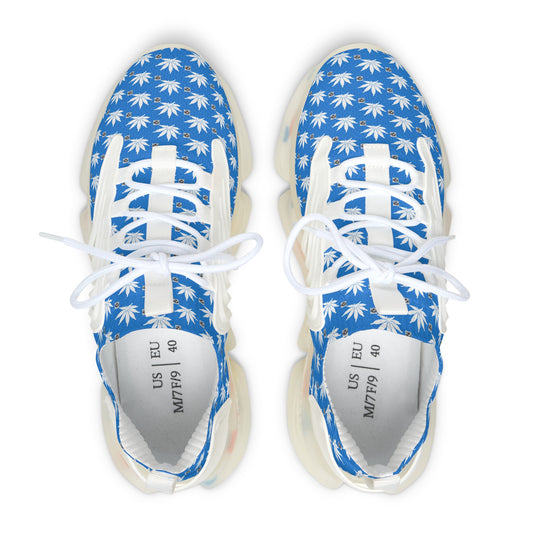 NEW Sapphire BLUE-ICE Infinite Universe Mesh Sneakers — Blue Palm Leaf Athletic Shoes for Women