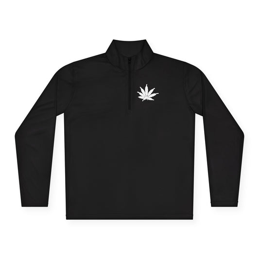 ICED FROST Infinite Universe Quarter-Zip Pullover — Minimal Leaf Chest Logo