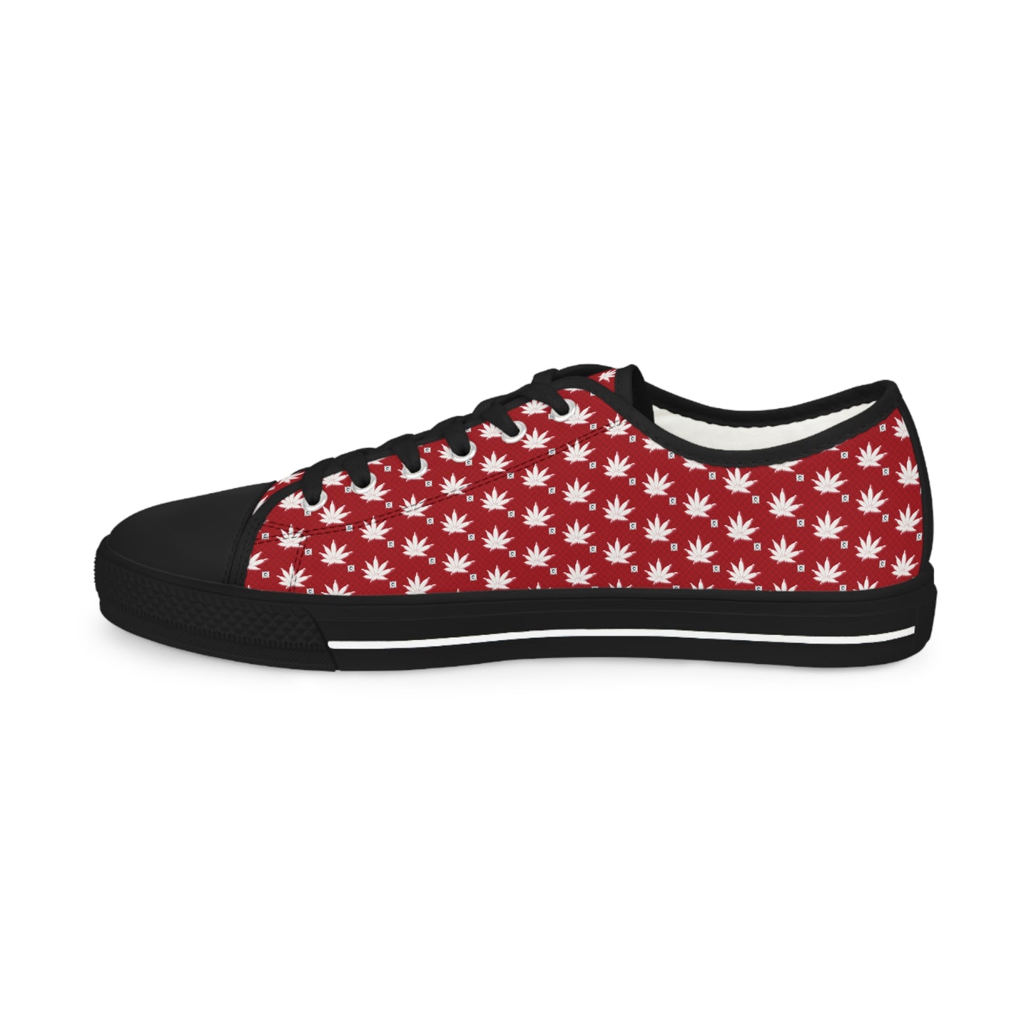 BLOOD FROSTED ICED DIAMOND Stylish Men's Low Top Sneakers - Trendy Red Floral Pattern, Casual Footwear for Everyday Wear, Perfect Gift for Fashion Lovers