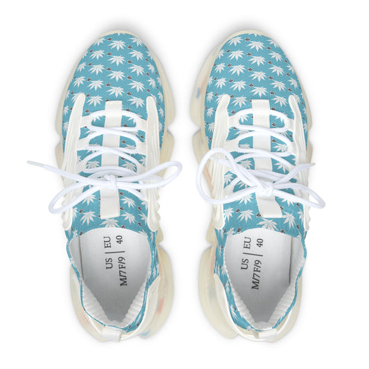 NEW Sapphire SKY-ICE Infinite Universe Women’s Mesh Sneakers — Sky Blue Palm Print Athletic Shoes