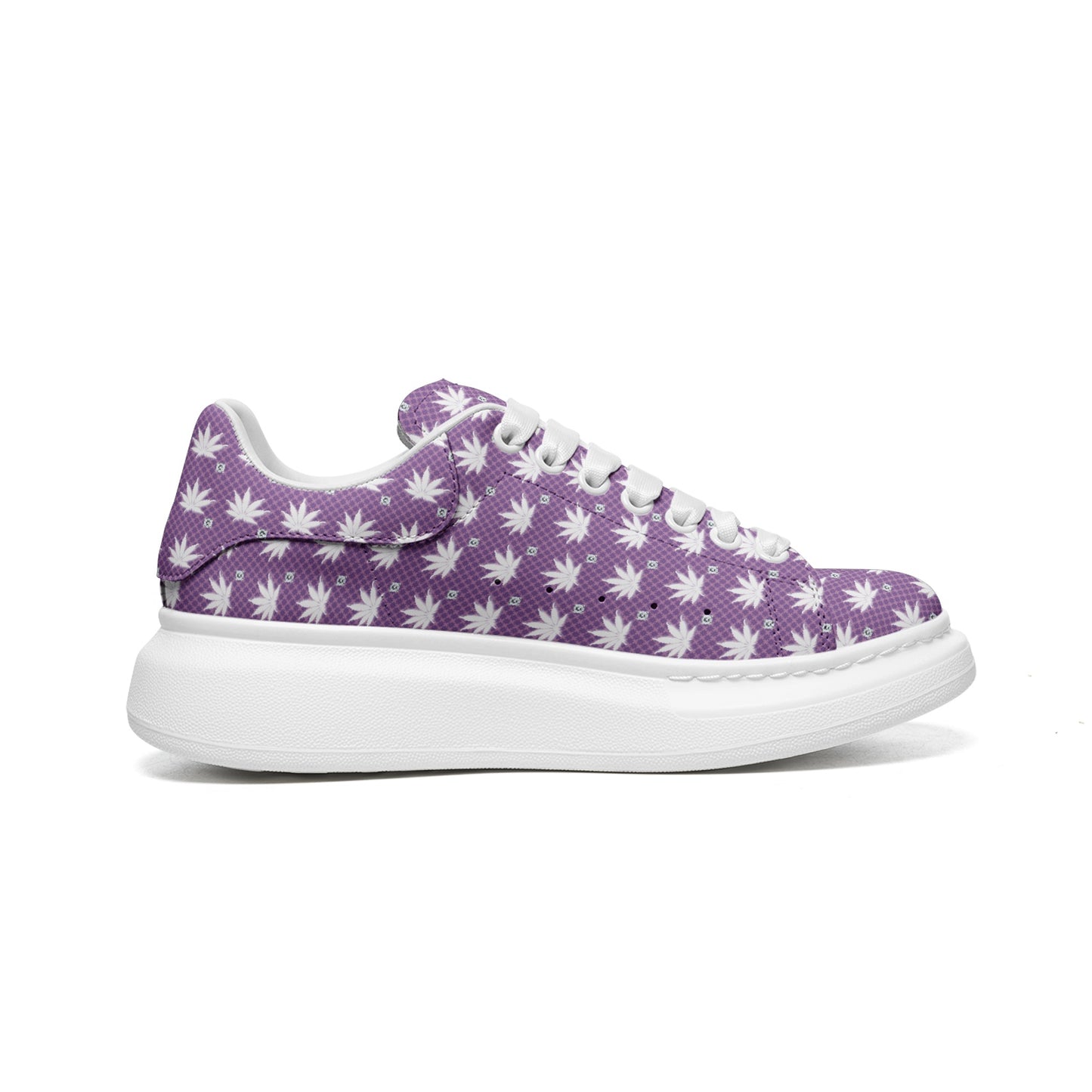 FROSTED LIGHT RICH ICED DIAMOND Infinite Universe Unisex Non Slip Lace Up Faux Leather Sneakers