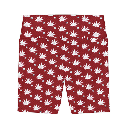 BLOOD ICED FROST Infinite Universe Maroon Leaf Print Women's Bike Shorts