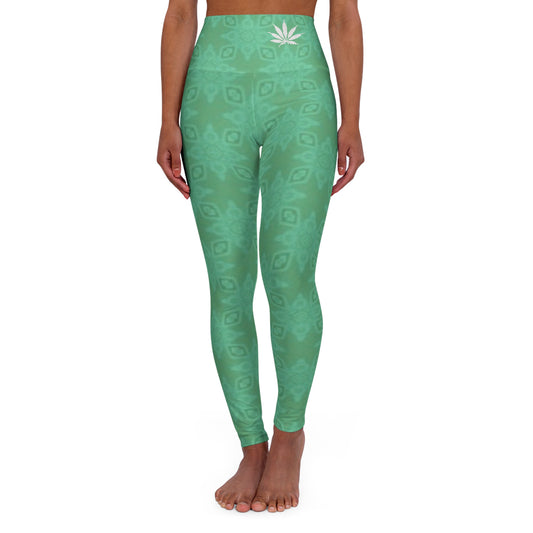 Aurora Green {STAR FLAKE} Infinite Universe High Waisted Yoga Leggings (AOP)