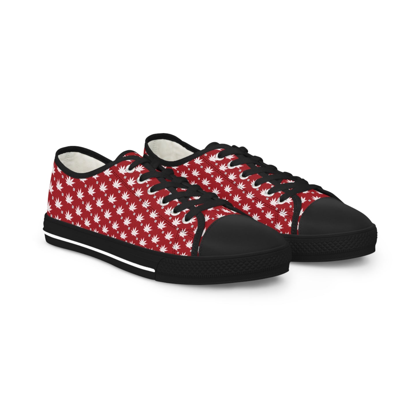 BLOOD FROSTED ICED DIAMOND Stylish Men's Low Top Sneakers - Trendy Red Floral Pattern, Casual Footwear for Everyday Wear, Perfect Gift for Fashion Lovers
