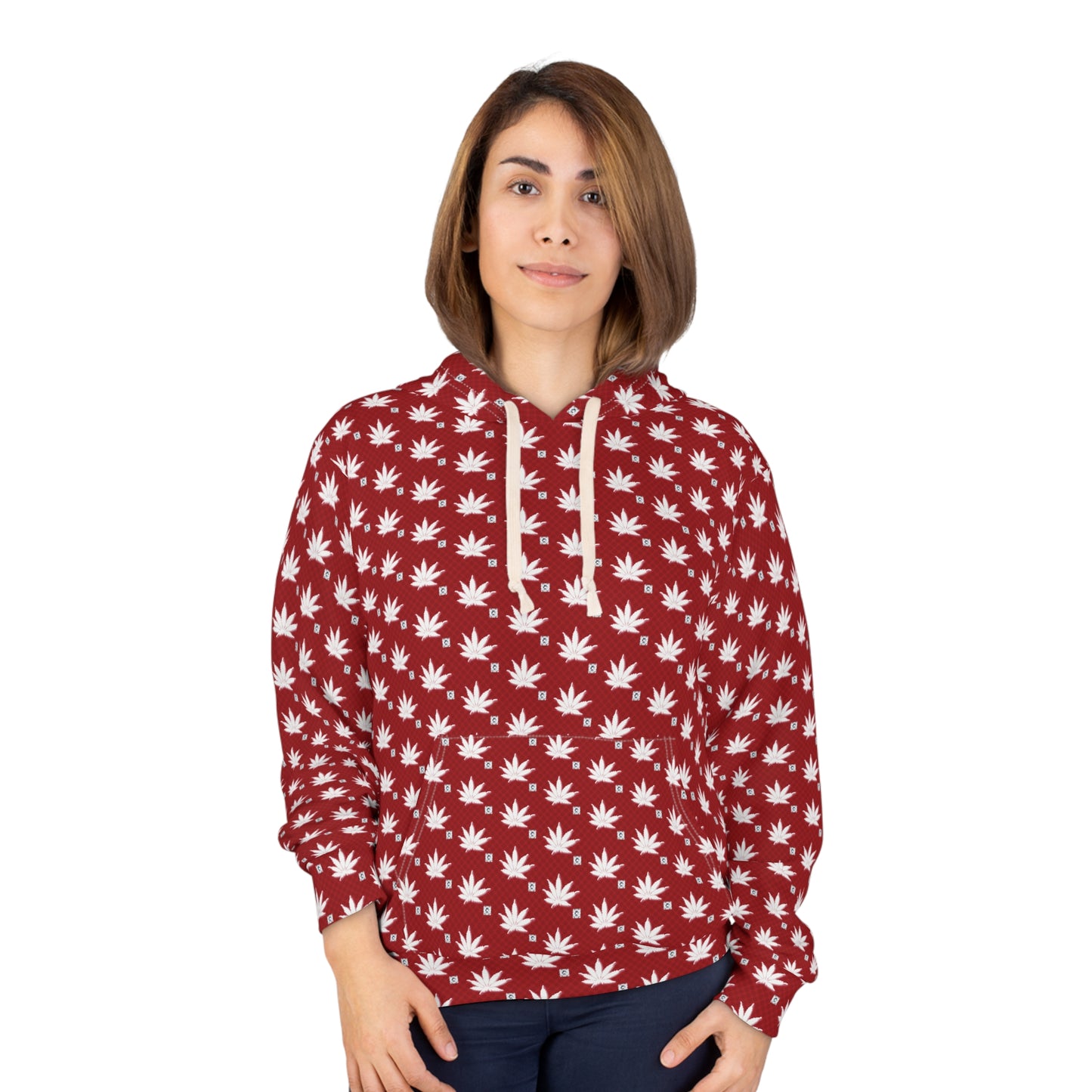 BLOOD FROSTED ICED DIAMOND Cozy Cannabis Leaf Pullover Hoodie | Unisex AOP Sweatshirt | Perfect for Casual Outings, Festivals, Hemp Lovers, Gift Ideas, Cozy Wear