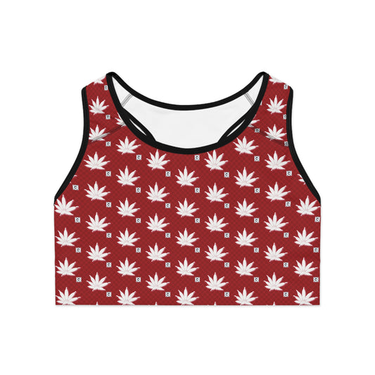 BLOOD ICED FROST Infinite Universe Sports Bra — All-Over Print Cannabis Leaf Activewear