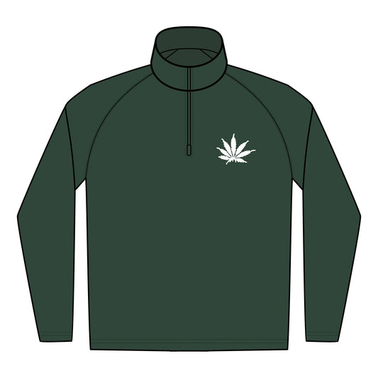 ICED FROST Infinite Universe Men's Quarter-Zip Pullover - Stretchy, Stylish, Embroidered Leaf, Workout Gear, Casual Wear, Gift for Him, Outdoor Fashion
