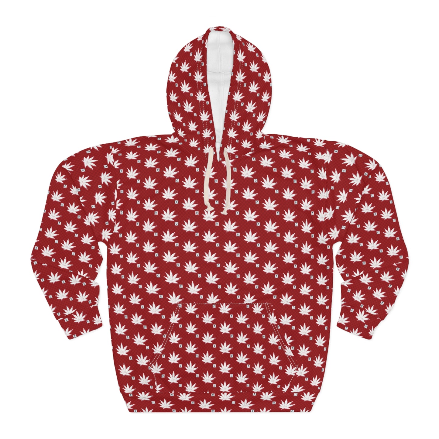 BLOOD FROSTED ICED DIAMOND Cozy Cannabis Leaf Pullover Hoodie | Unisex AOP Sweatshirt | Perfect for Casual Outings, Festivals, Hemp Lovers, Gift Ideas, Cozy Wear