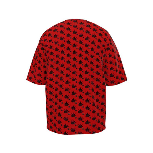 Black on Red Infinite Universe Mens Oversized T-Shirt