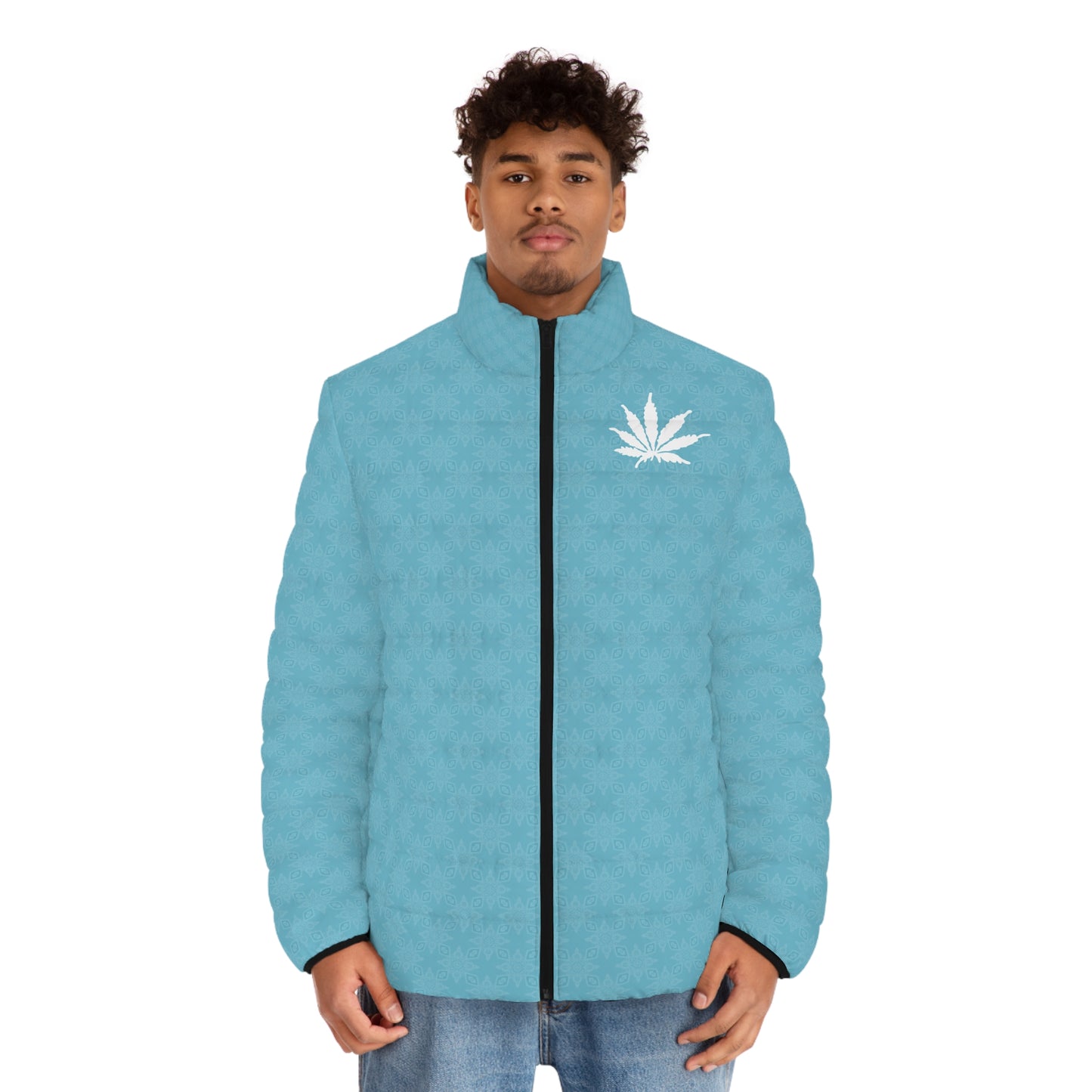 Sapphire SKY-ICE FROST {BABY STAR FLAKE} Infinite Universe Men's Puffer Jacket (AOP)