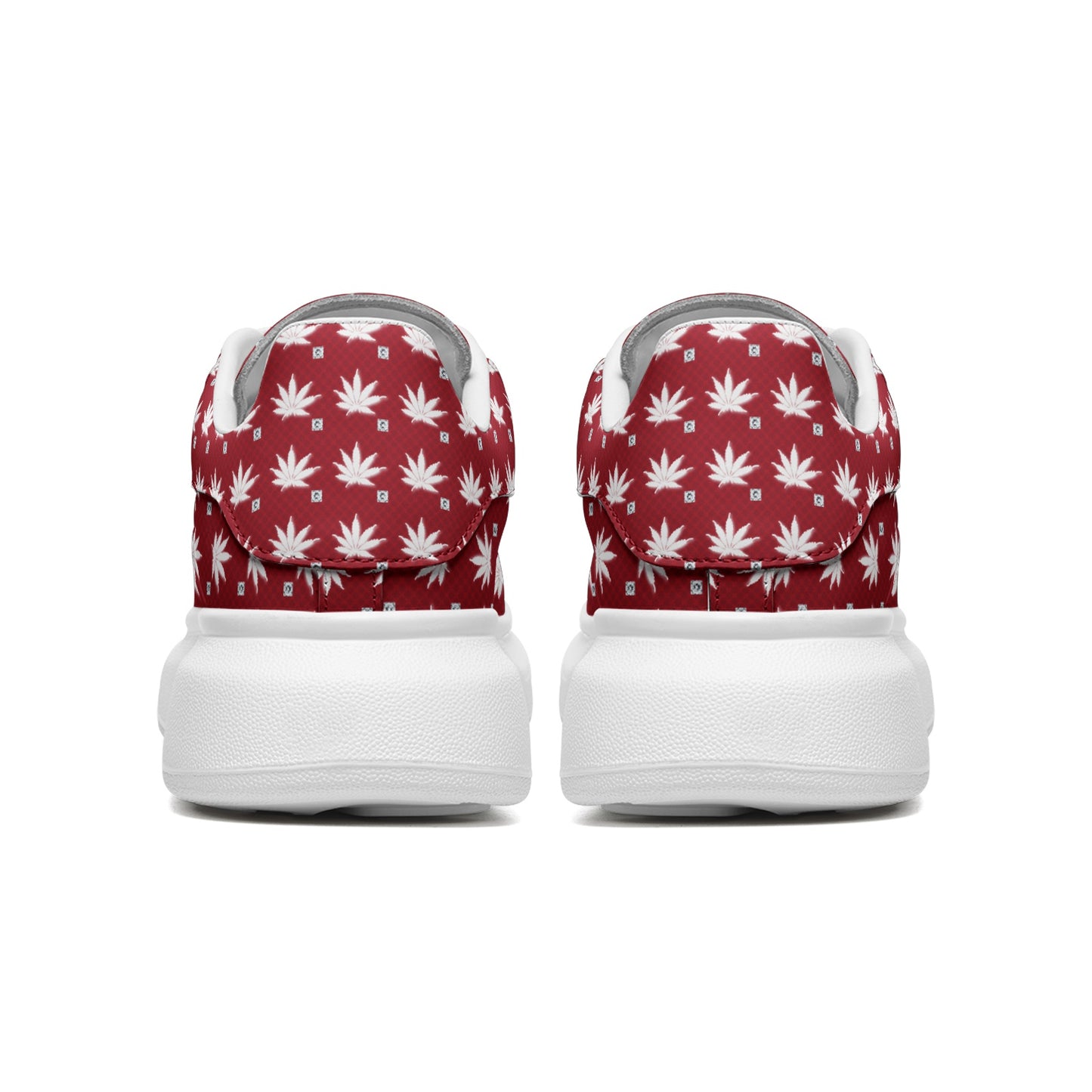 BLOOD FROSTED ICED DIAMOND Unisex Non Slip Lace Up Faux Leather Sneakers