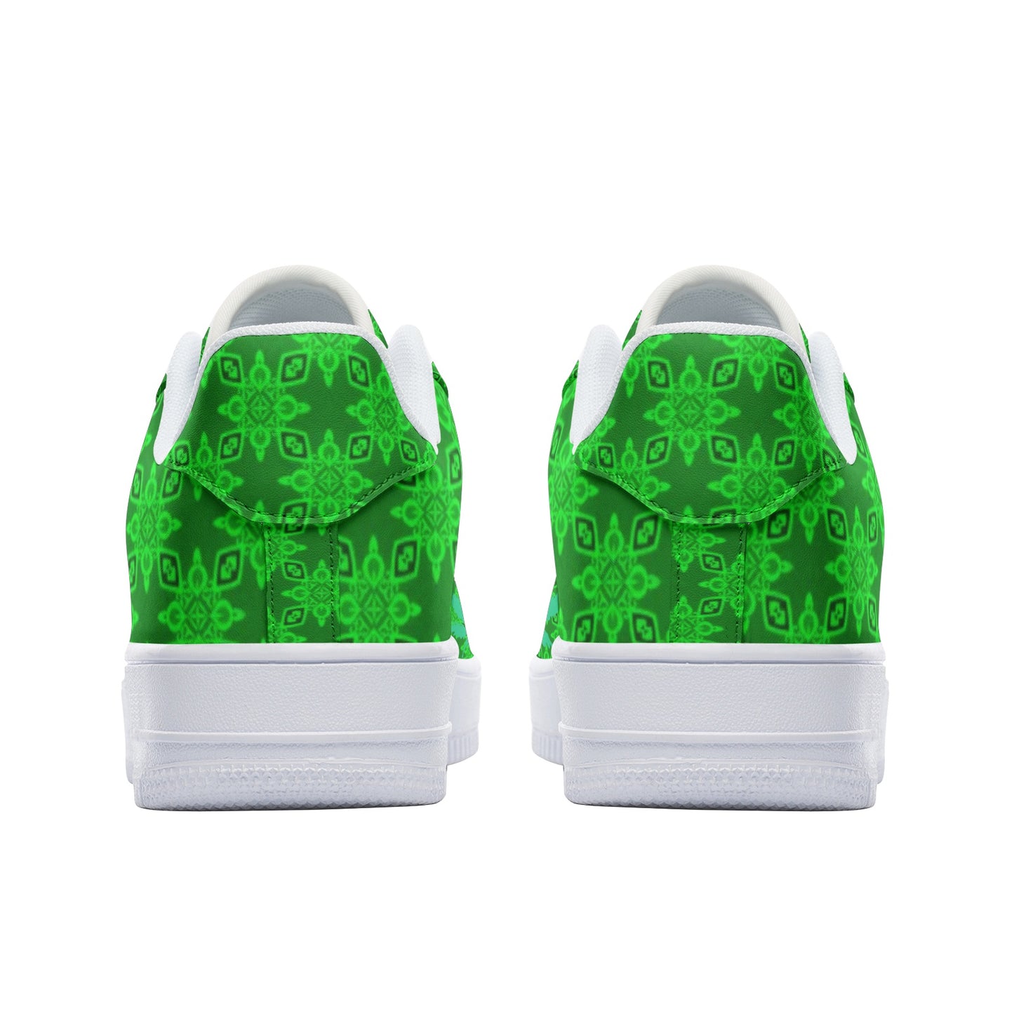 Smoke Green Infinite Universe Unisex Low Top Leather Sneakers