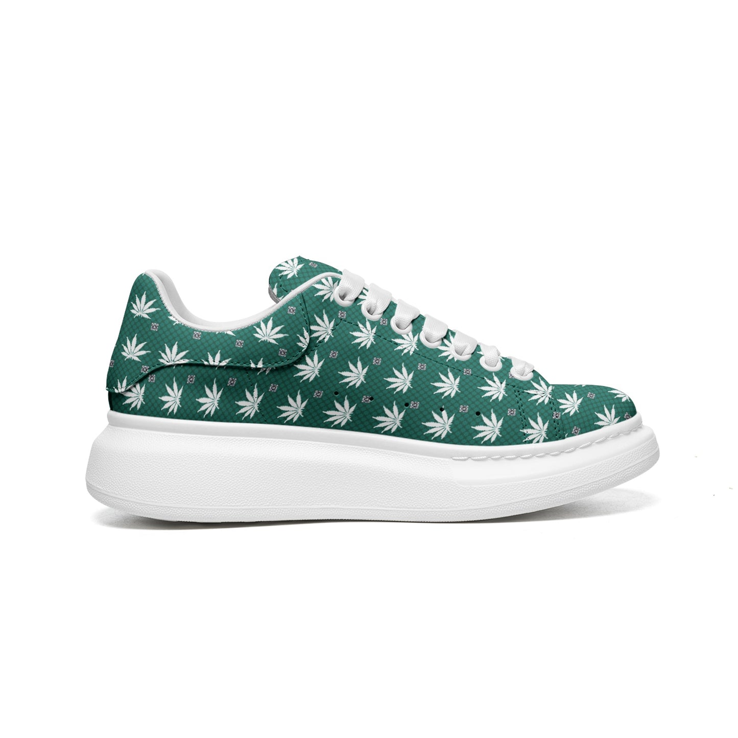 Dresden Green Infinite Universe - Unisex Non Slip Lace Up Faux Leather Sneakers