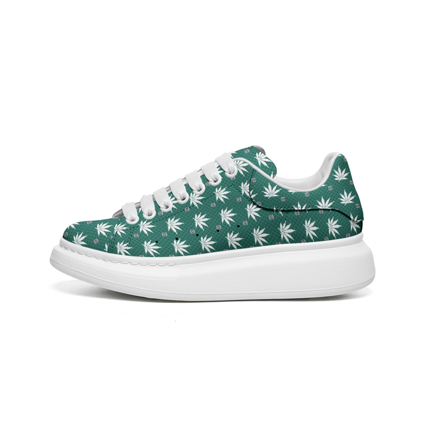 Dresden Green Infinite Universe - Unisex Non Slip Lace Up Faux Leather Sneakers