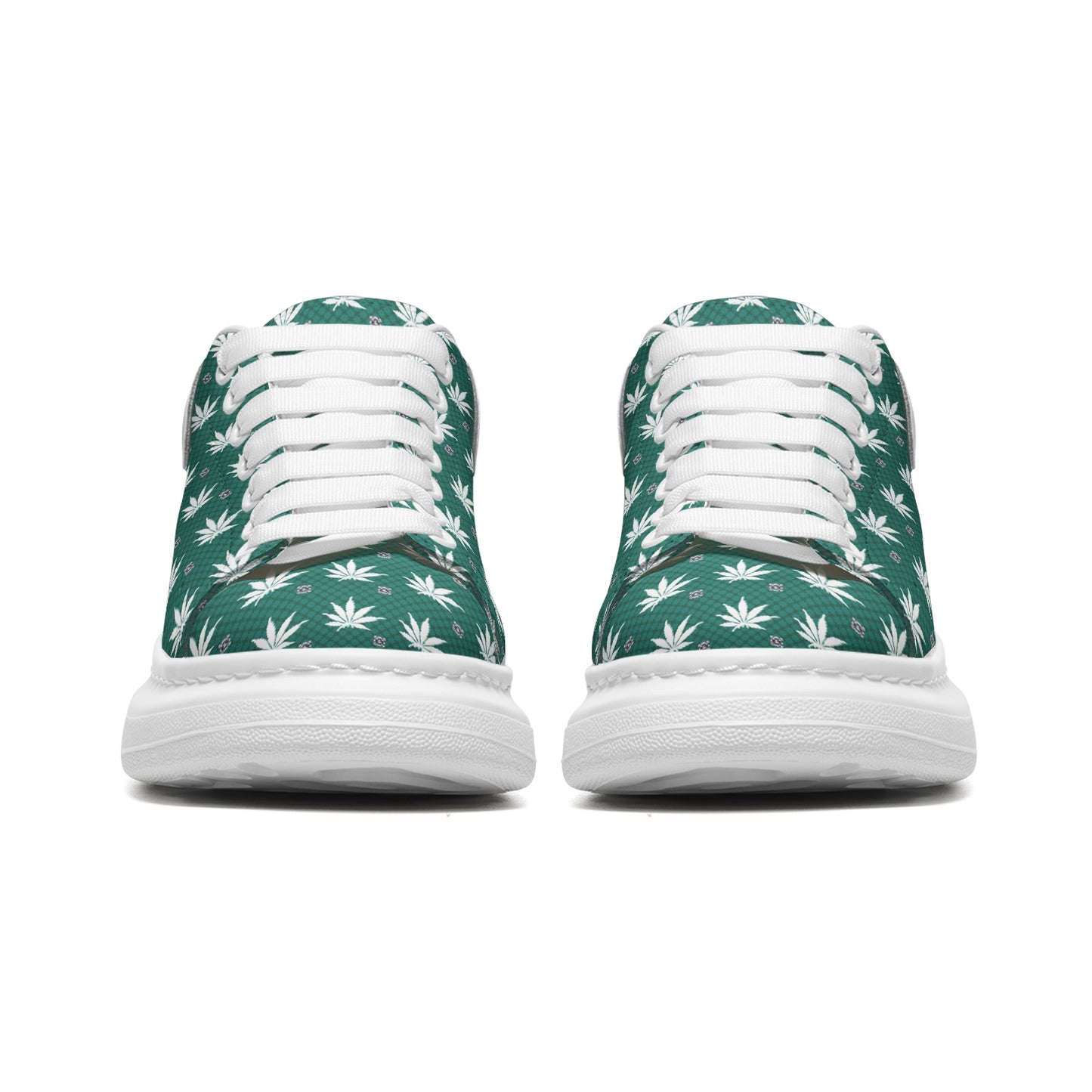 Dresden Green Infinite Universe - Unisex Non Slip Lace Up Faux Leather Sneakers