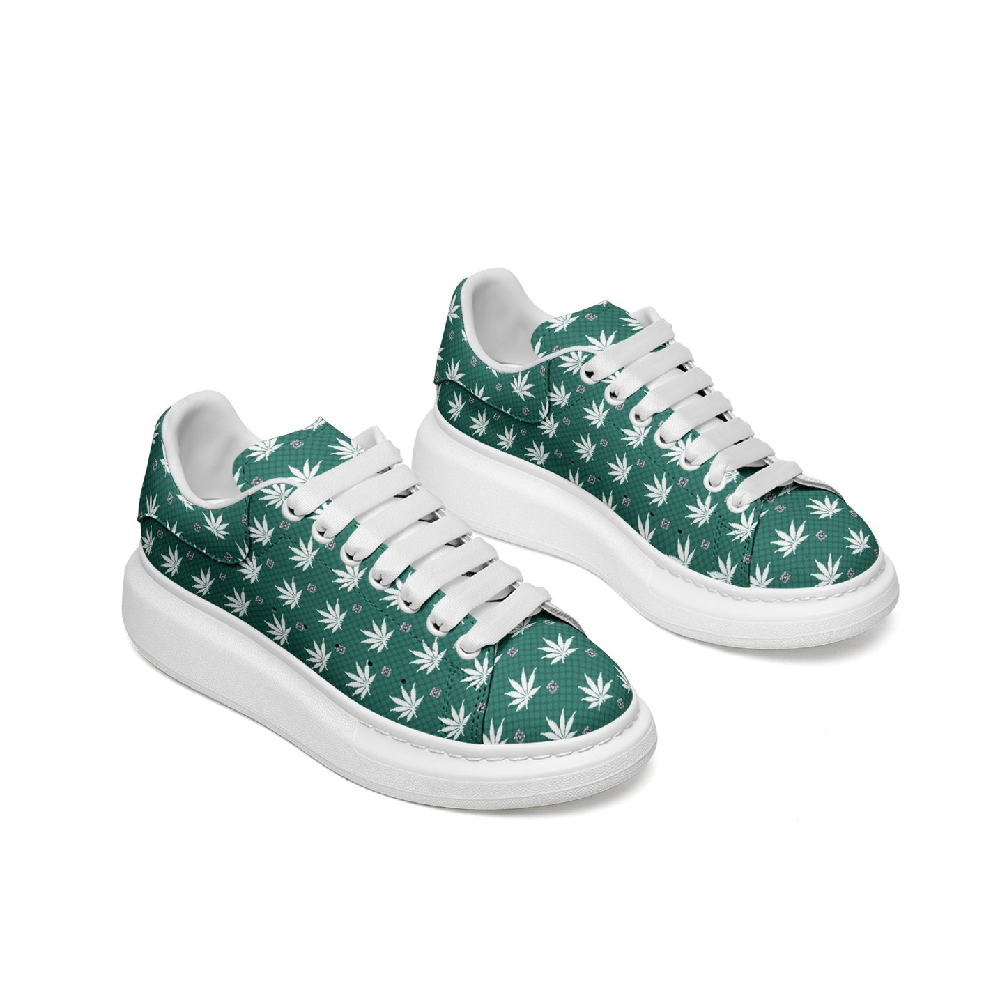 Dresden Green Infinite Universe - Unisex Non Slip Lace Up Faux Leather Sneakers