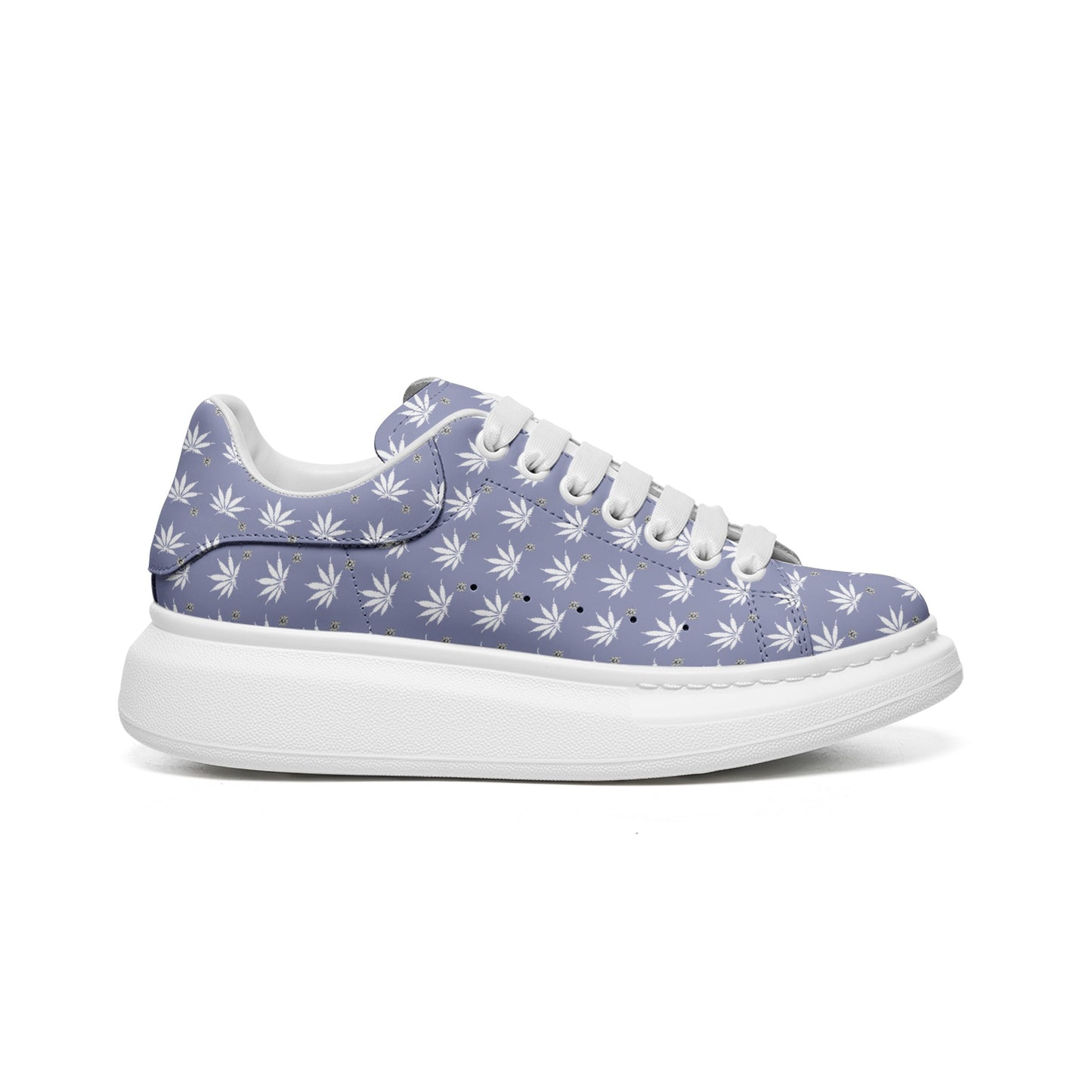 True Purple ICED FROST DIAMOND Infinite Universe Unisex Non Slip Lace Up Faux Leather Sneakers