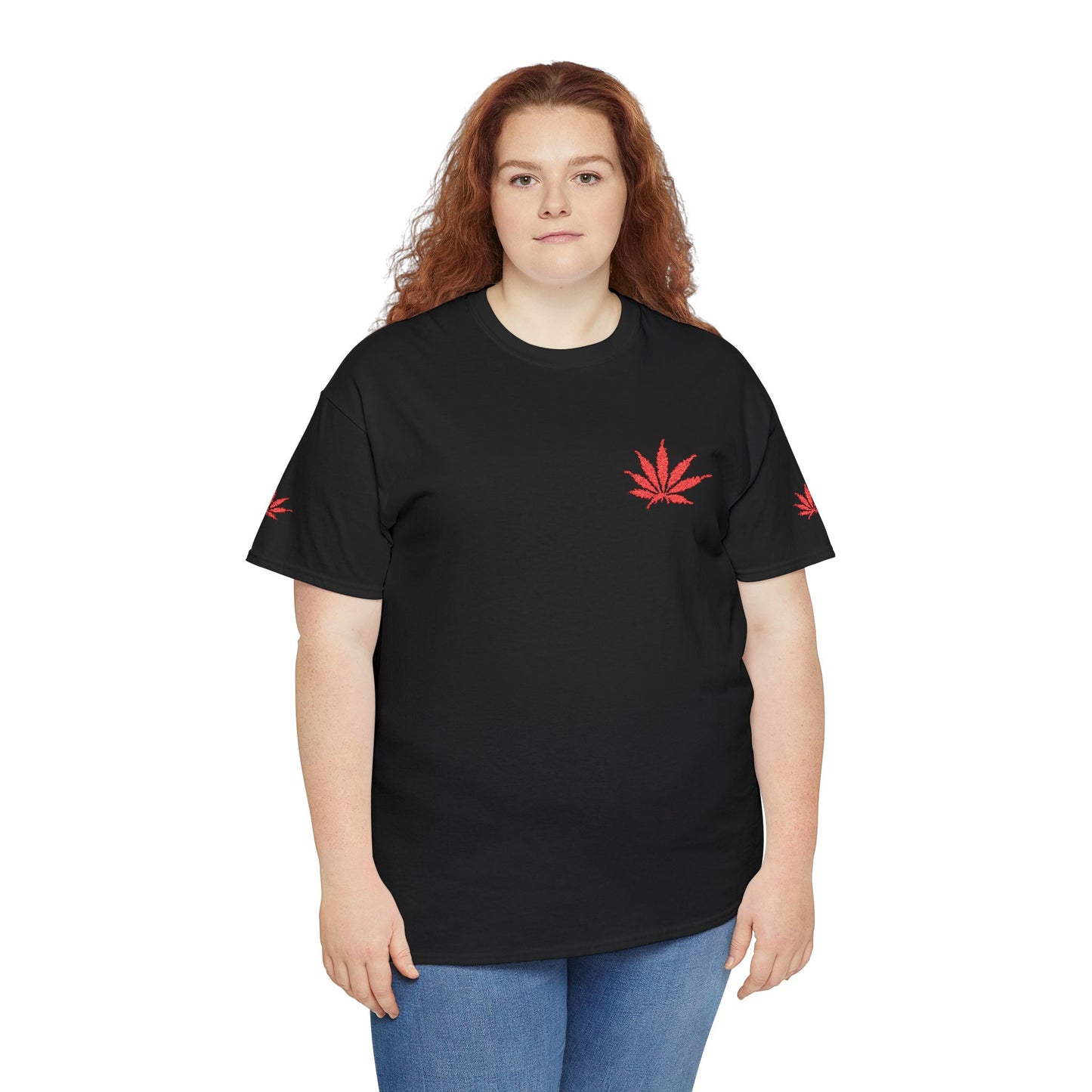 BLOOD Infinite Universe Eco-Friendly Cannabis Leaf Tee, Unisex Heavy Cotton T-Shirt, Stoner Style Shirt, CBD Fashion Tee, Casual Summer Wear