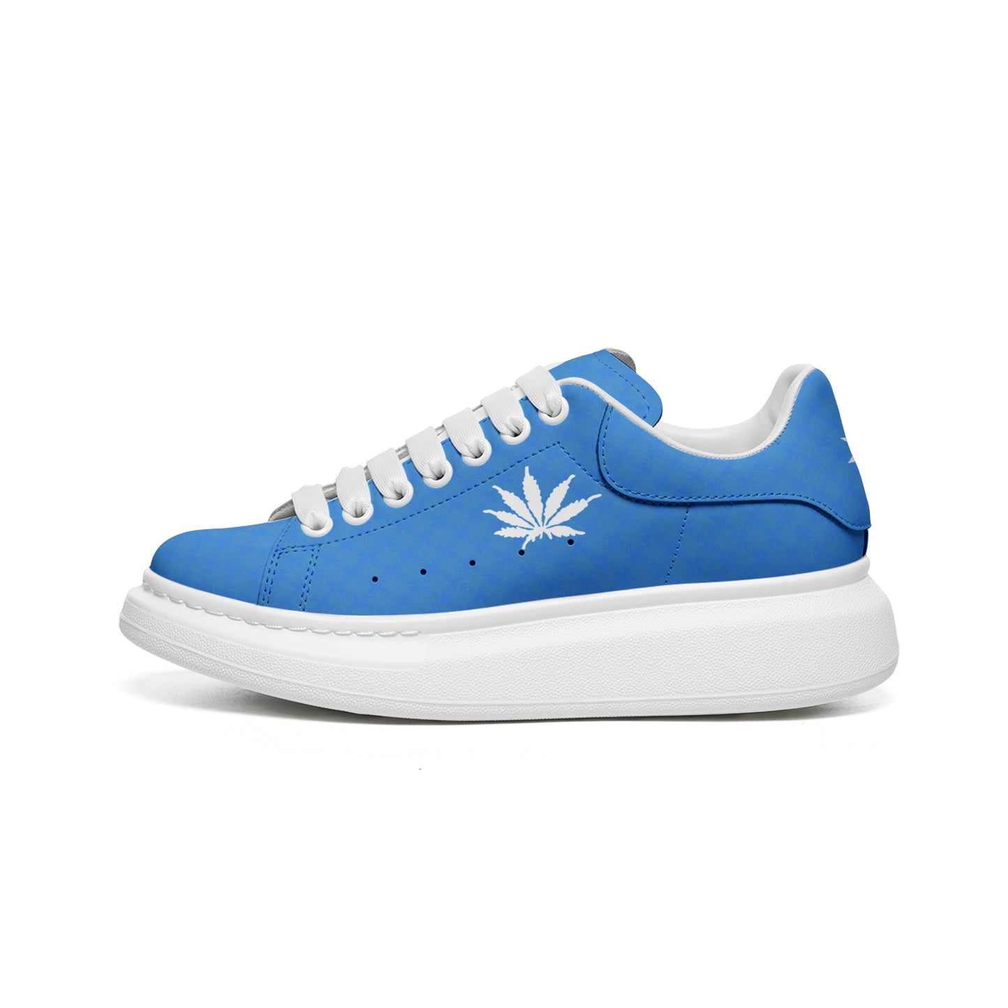 Sapphire BLUE-ICE Infinite Universe - Unisex Non Slip Lace Up Faux Leather Sneakers