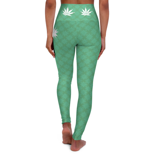 Aurora Green {BABY STAR FLAKE} nfinite Universe High Waisted Yoga Leggings (AOP)