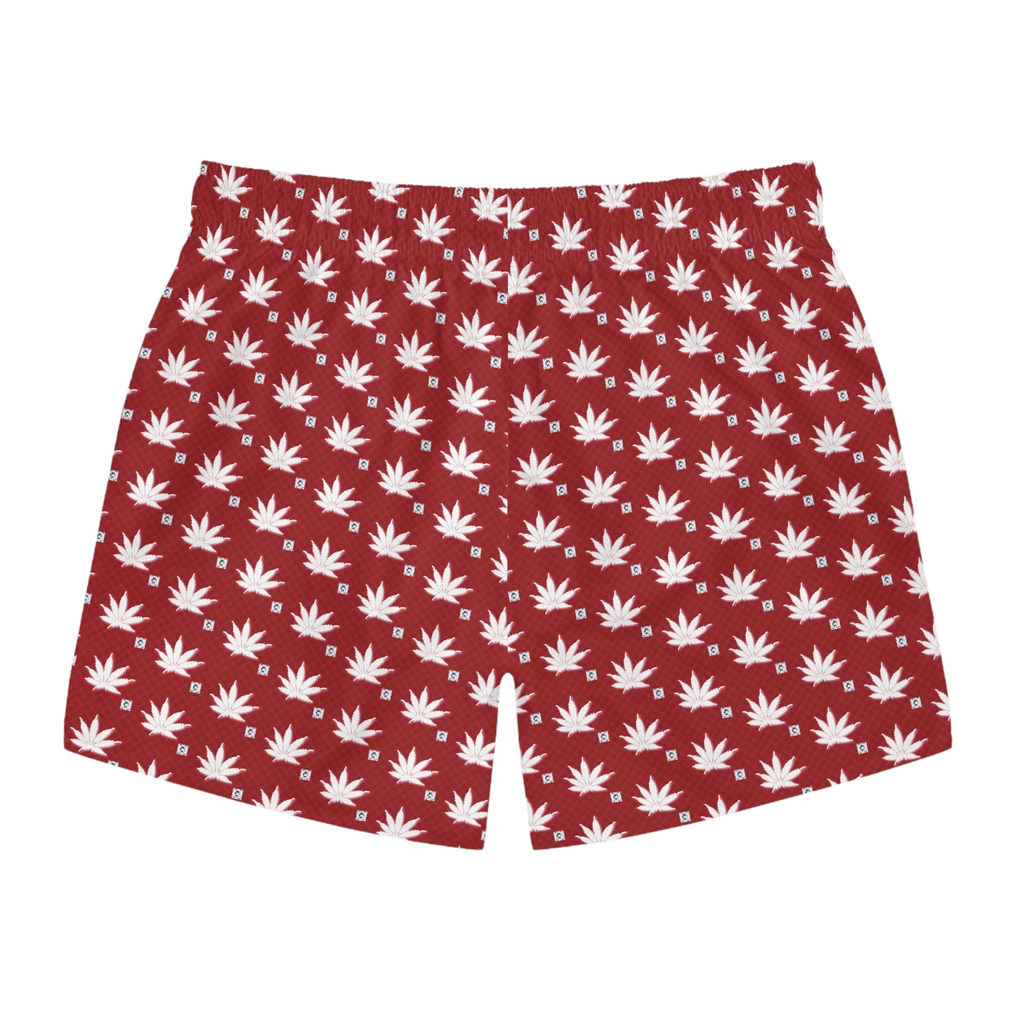 DARK BLOOD FROSTED ICED DIAMOND Infinite Universe Chic Leaf Print Swim Trunks, Summer Pool Wear, Beach Shorts, Men's Swimsuit, Vacation Essential, Festival Gear