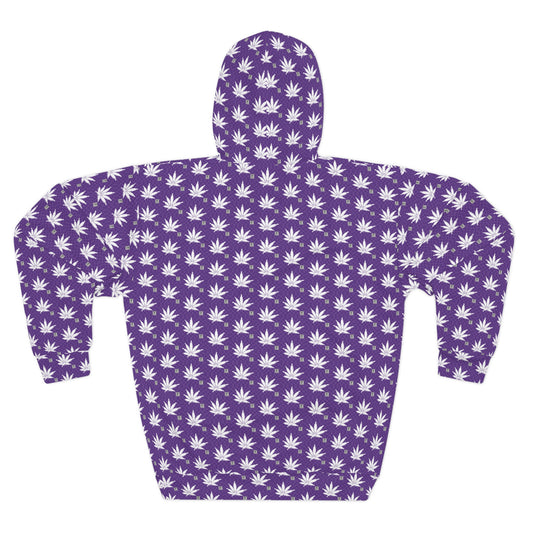 FROSTED RICH ICED DIAMOND Infinite Universe Pattern Hoodie – All-Over Print Cannabis Leaf Pullover