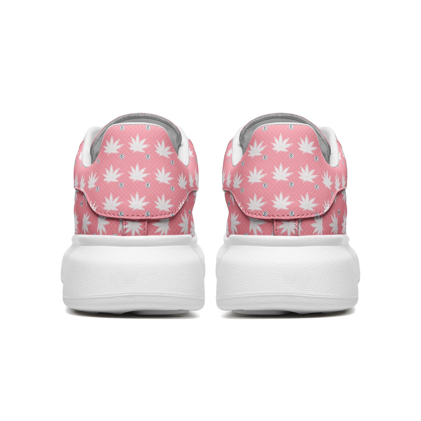 FROSTED BRIGHT TRUE PINK ICED DIAMOND Infinite Universe Unisex Non Slip Lace Up Faux Leather Sneakers