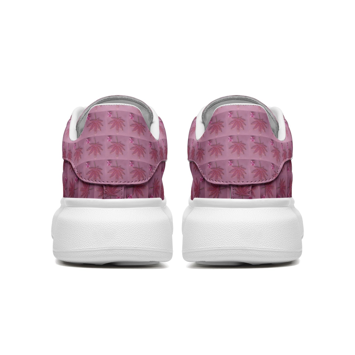 PINK ICED DIAMOND Infinite Universe Unisex Non Slip Lace Up Faux Leather Sneakers