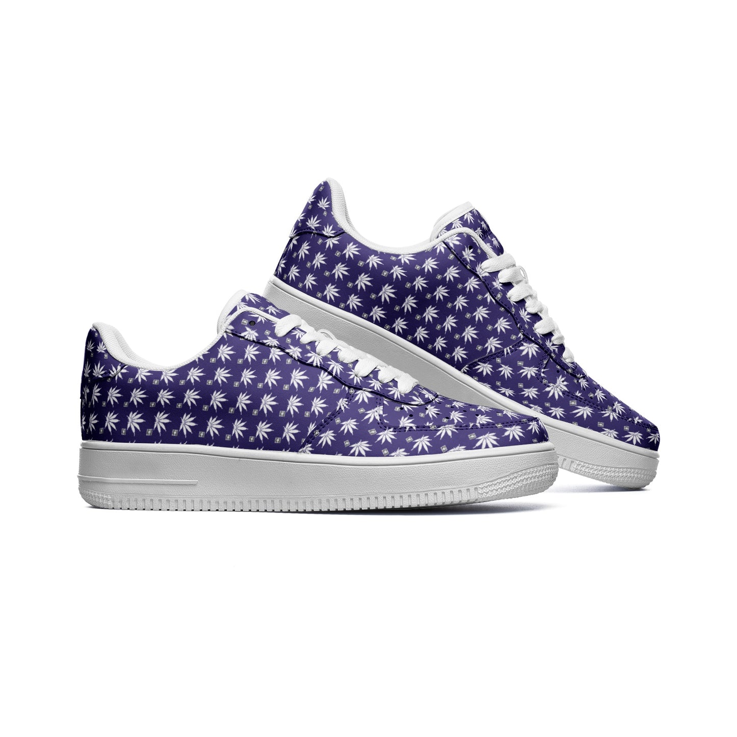 FROSTED BLUE ICED DIAMOND Infinite Universe - Unisex Low Top Leather Sneakers