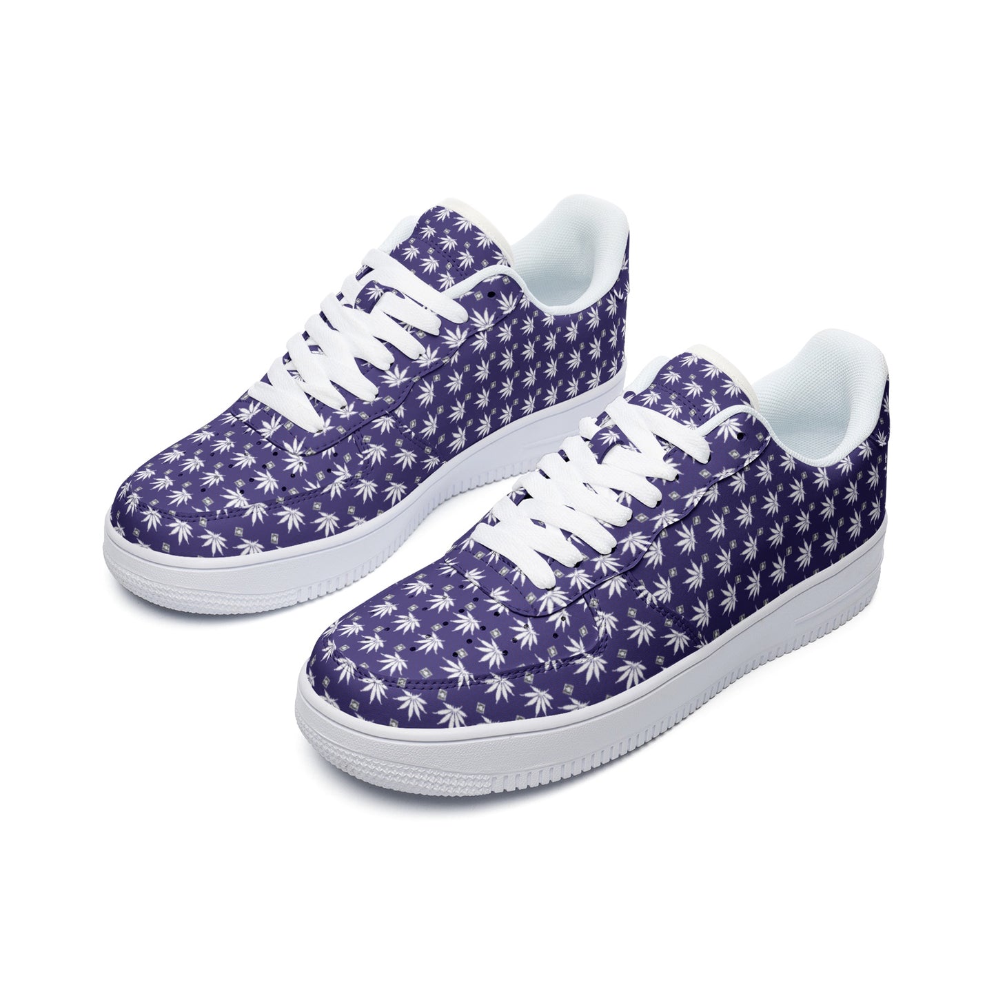 FROSTED BLUE ICED DIAMOND Infinite Universe - Unisex Low Top Leather Sneakers