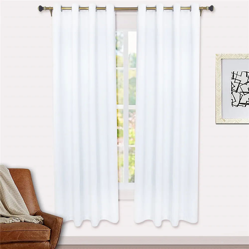 100% Blackout Curtains For Living Room Bedroom Curtains Black Durable 3-layer Foam Insulated Sun Blocking Thick Window Treatment