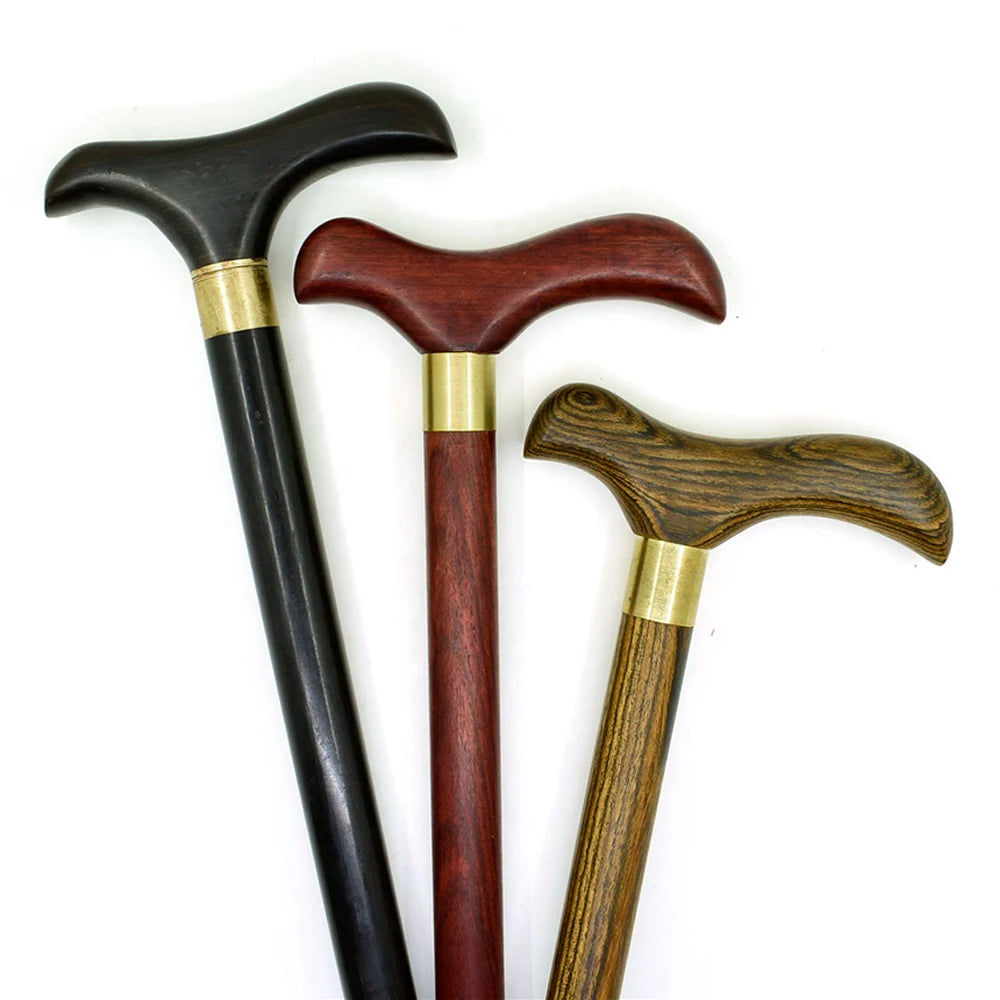 Wood Walking Stick Cane 3-Sections Foldable Wooden T Bird Handle Stick for Man Vintage Gentle Walking Cane Gentleman Stick Canes