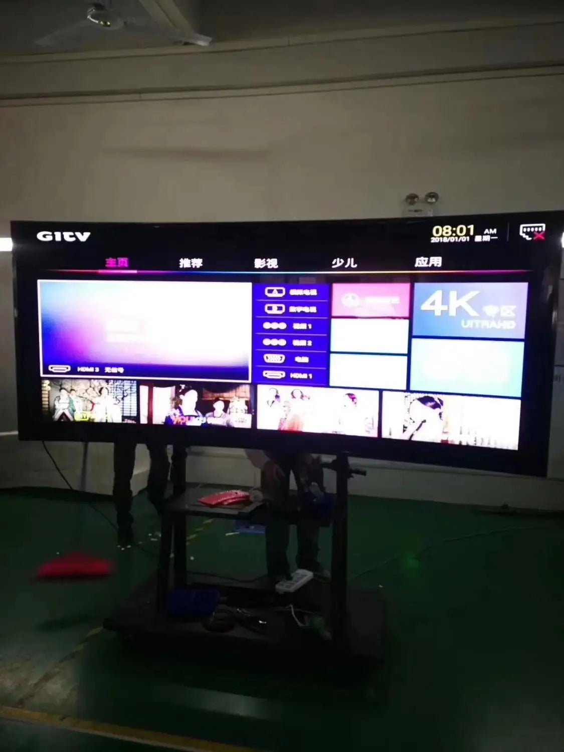 100 105 inch curved or flat panel Big monitor display and smart 4K led television TV