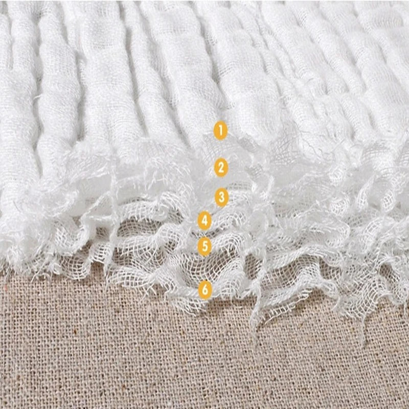 100 Pieces 6 Layers Crinkle 100% Cotton Gauze Blanket Customize Color Big Size 112 x 138 Cm