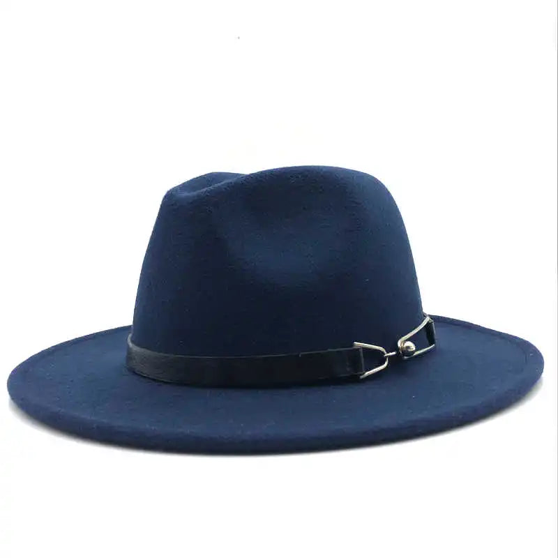 Women Men New Wool Vintage Gangster Trilby Felt Fedora Hat With Wide Brim Gentleman Elegant Lady Winter Autumn Belt Jazz Caps