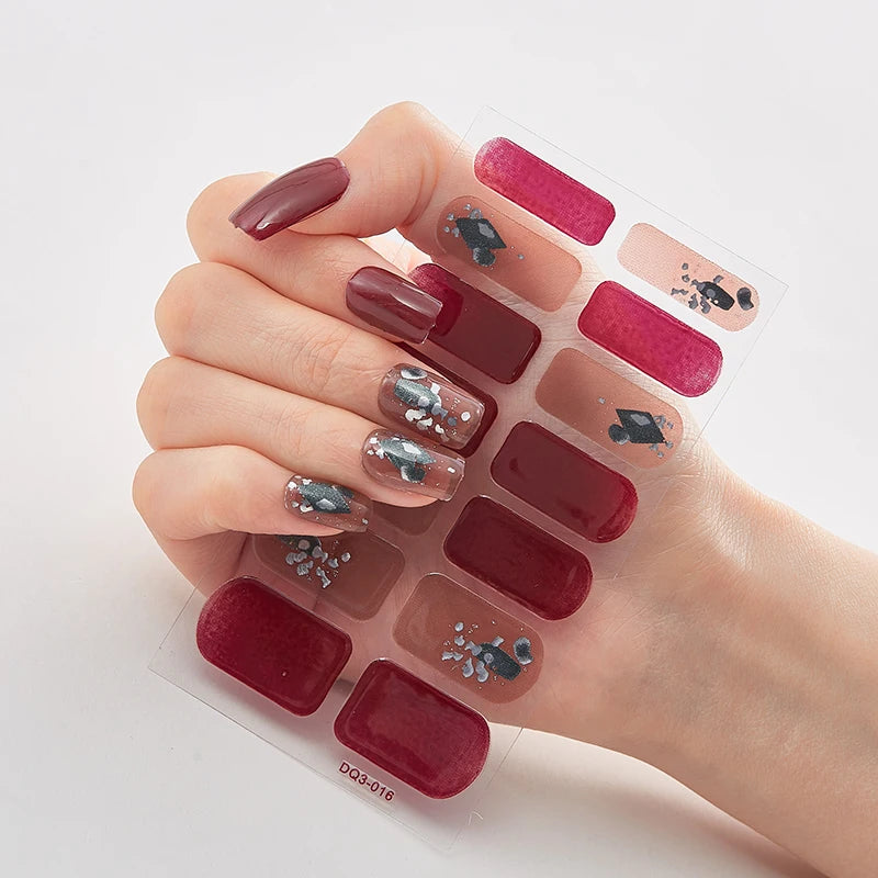 Three Sorts 0f Nail Stickers Decals Plain Stickers Nail Decoration Nails Sticker Designer Self Adhesive Nail Art Stickers