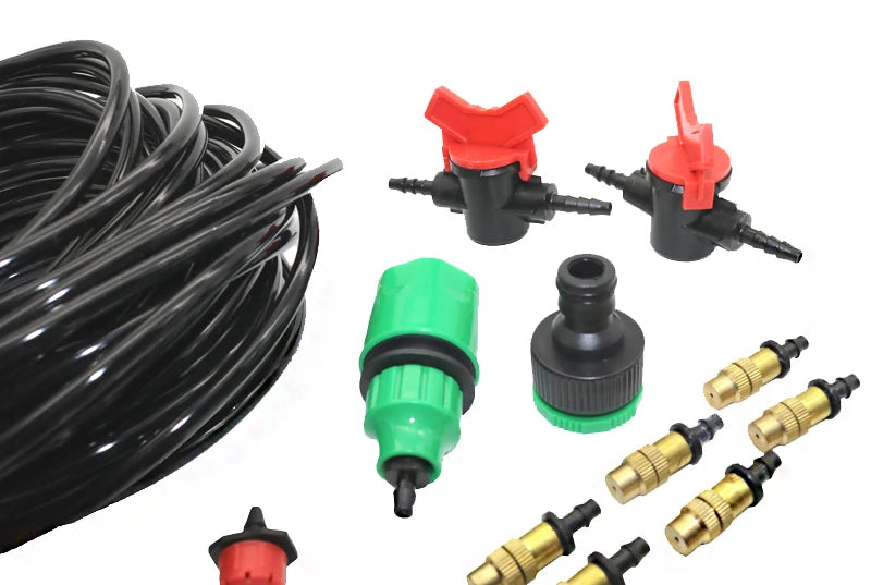 1 Set DIY Automatic Spray Kit Copper Nozzle 1/4 ' Hose Dripper 1/4 ' Tee Quick Connector Automatic Plant Waterer Mist Maker