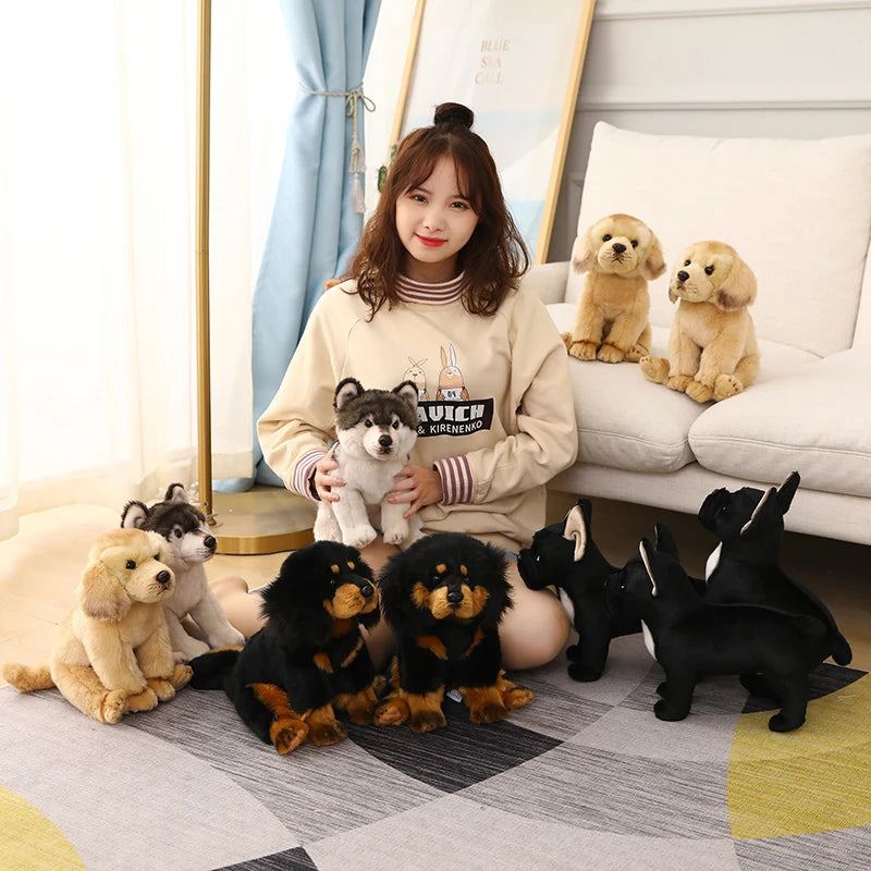 Simulation Maltese Dog Plush Toy Stuffed Animals High Quality Realistic French Bulldog German Shepherd Pug Pet Puppy Doll Toys