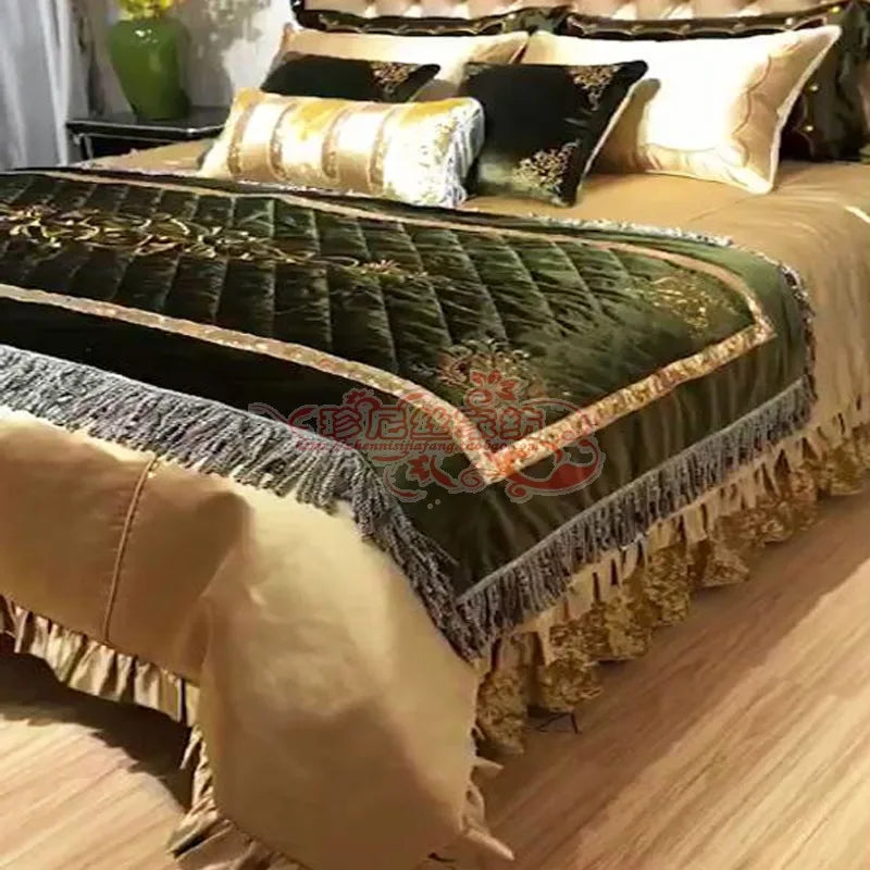 10Pcs Royal Bedding Set King Size Blanket For Bedroom Duvet Cover Set Luxury Bed Cover Quits