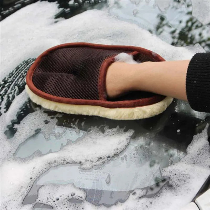 Car Wool cashmere Washing Gloves for Subaru Forester Impreza Legacy Outback XV STI 2004 2014 2018 2019