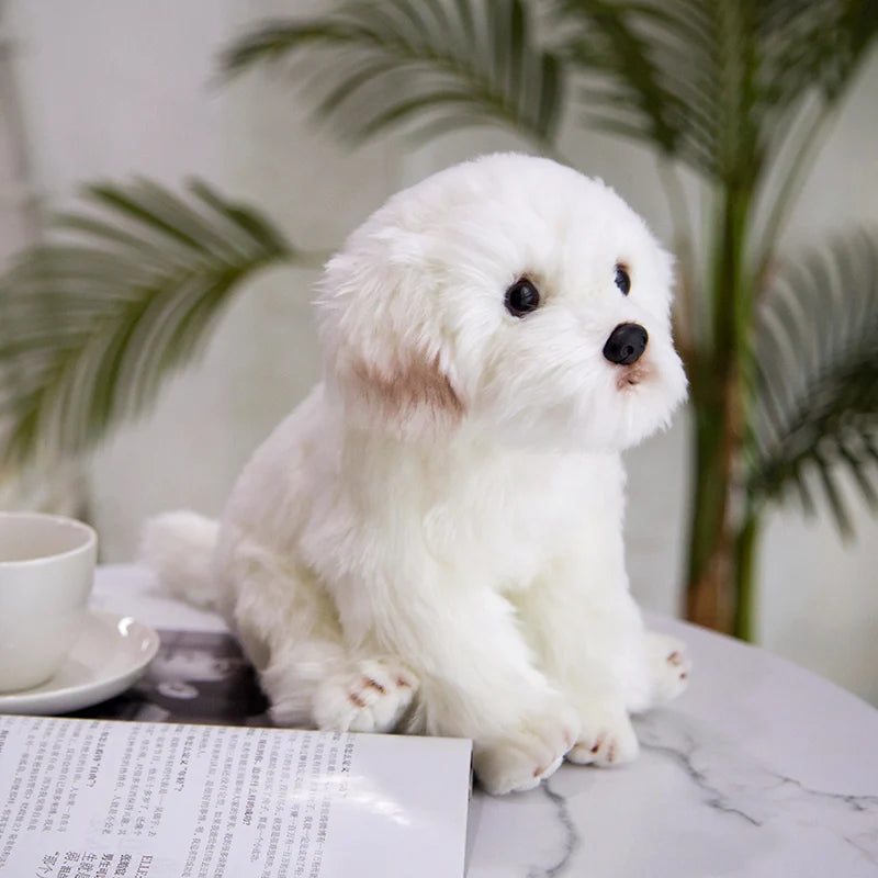 Simulation Maltese Dog Plush Toy Stuffed Animals High Quality Realistic French Bulldog German Shepherd Pug Pet Puppy Doll Toys