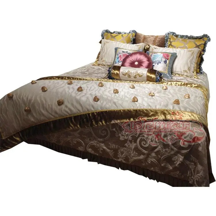 12Pcs Jacquard Bedding Set Luxury French Bed Linen King Size Duvet Cover Double Bed Cover Quilt Pillowcase