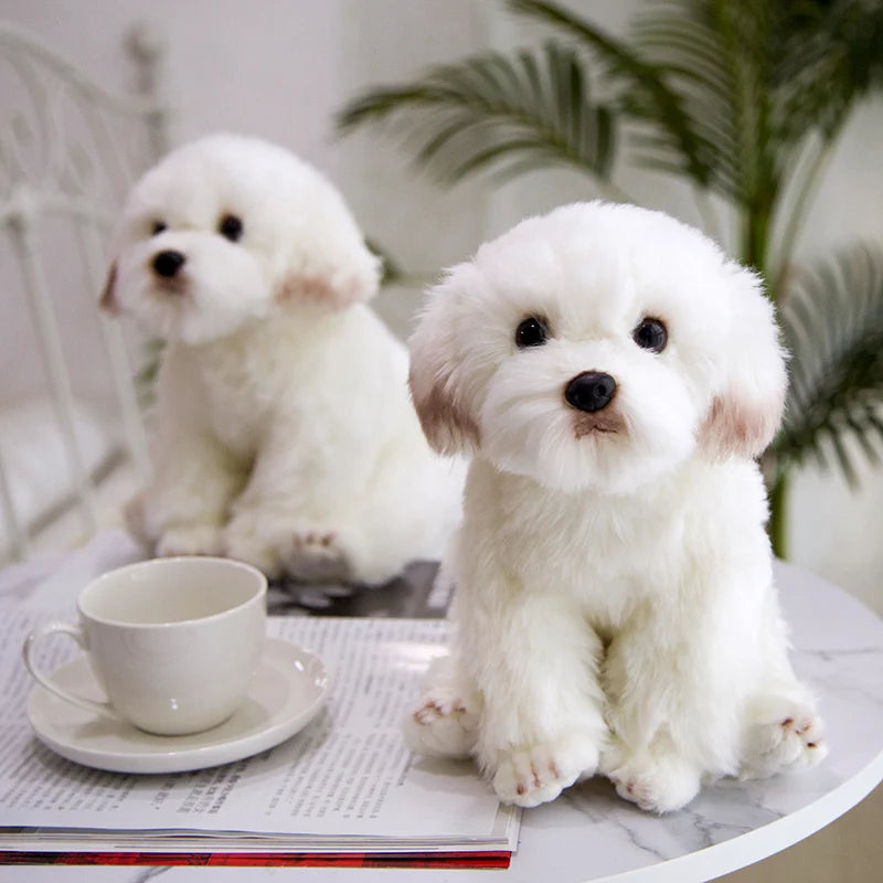 Simulation Maltese Dog Plush Toy Stuffed Animals High Quality Realistic French Bulldog German Shepherd Pug Pet Puppy Doll Toys