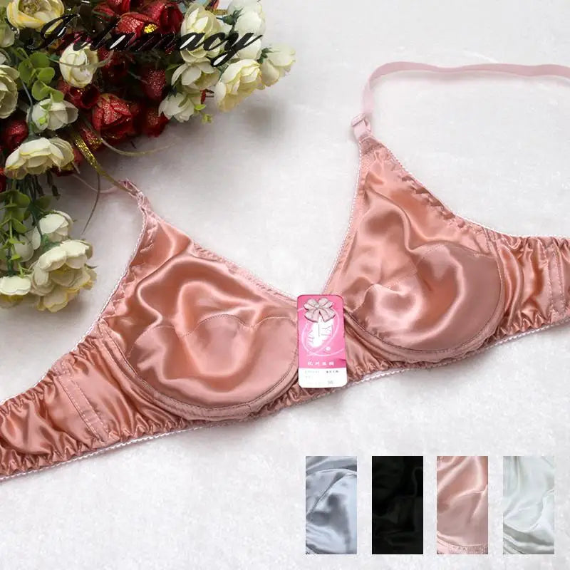 100% real Silk Bra Double silk Has No Sponge Thin B Cup,Comfortable,healthy, breathable, sleep bra