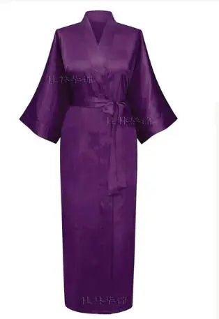 Women Silk Satin Long Wedding Bride Bridesmaid Robe Kimono Robe Feminino Bath Robe Large Size XXXL Peignoir Femme Sexy Bathrobe