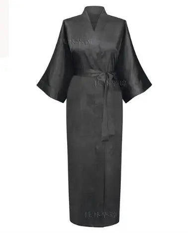Women Silk Satin Long Wedding Bride Bridesmaid Robe Kimono Robe Feminino Bath Robe Large Size XXXL Peignoir Femme Sexy Bathrobe