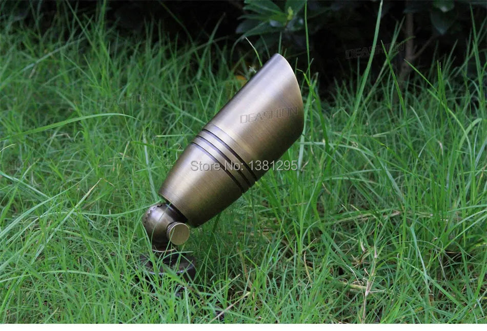 12PCS 12V Low Voltage Outdoor Landscape Lighting Cast Brass Uplight Spotlight Bronze LED Garden Flood Light Spot Light MR16 Bulb