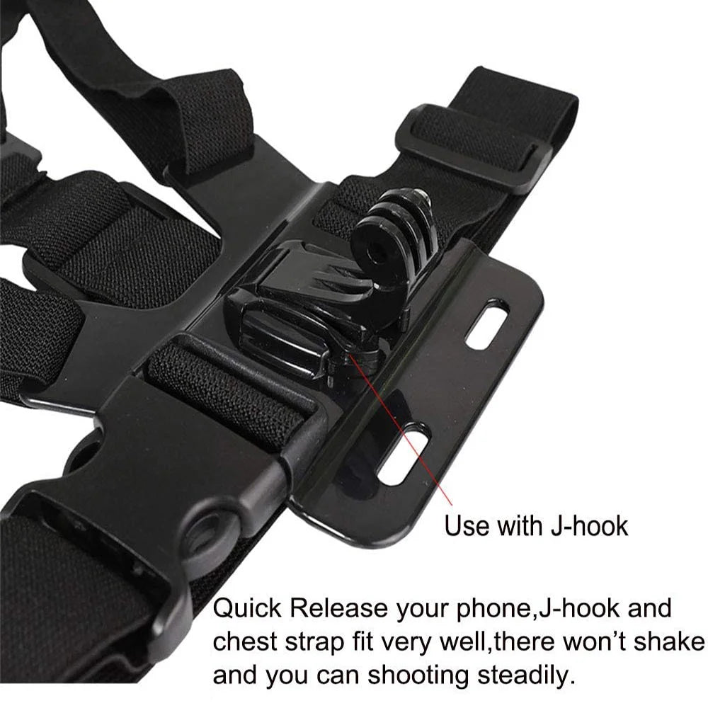 2021 New Mobile Phone 360° Rotation Adjustable Chest Mount Harness Strap Holder CellPhone Clip For Xiaomi For iPhone Backpack
