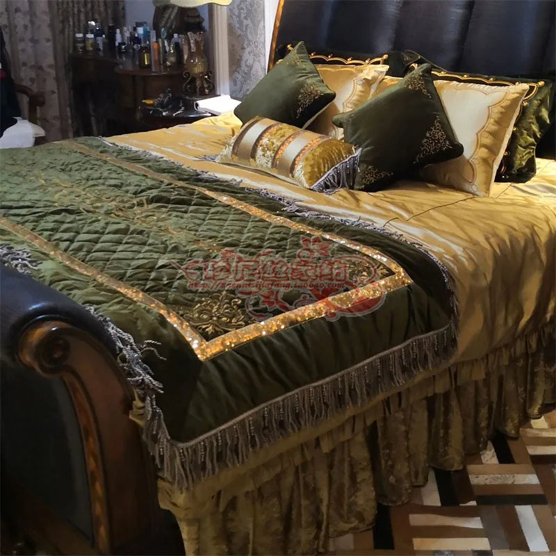 10Pcs Royal Bedding Set King Size Blanket For Bedroom Duvet Cover Set Luxury Bed Cover Quits