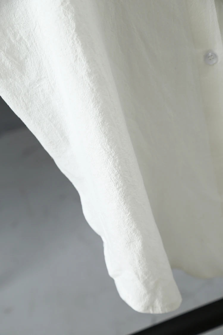 Women Loose Cotton Linen Cardigan Long Shirts Casual Blouses Female Fashion Elegant Outerwear Monochromatic Tee Clothes Summer